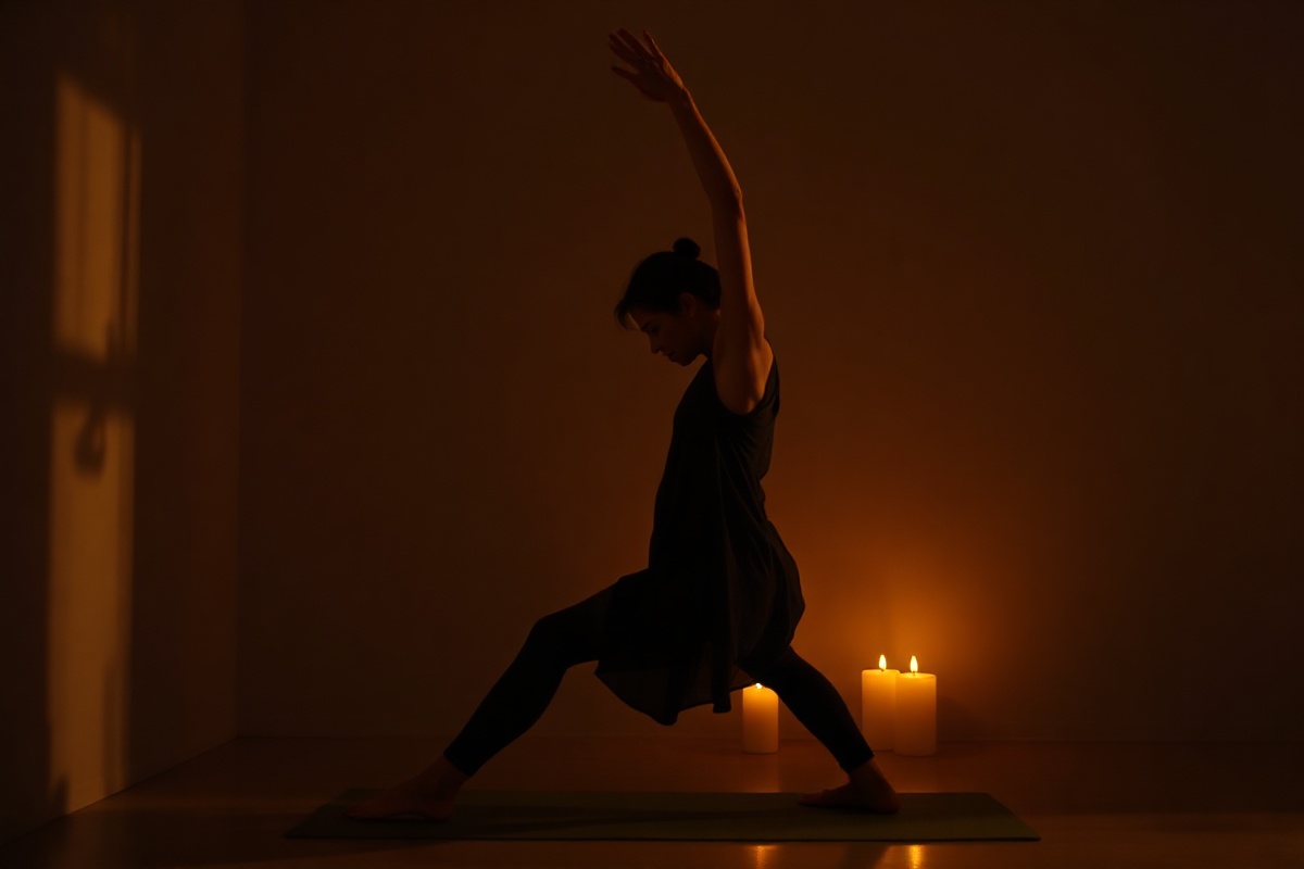 Person in flowing movement practice