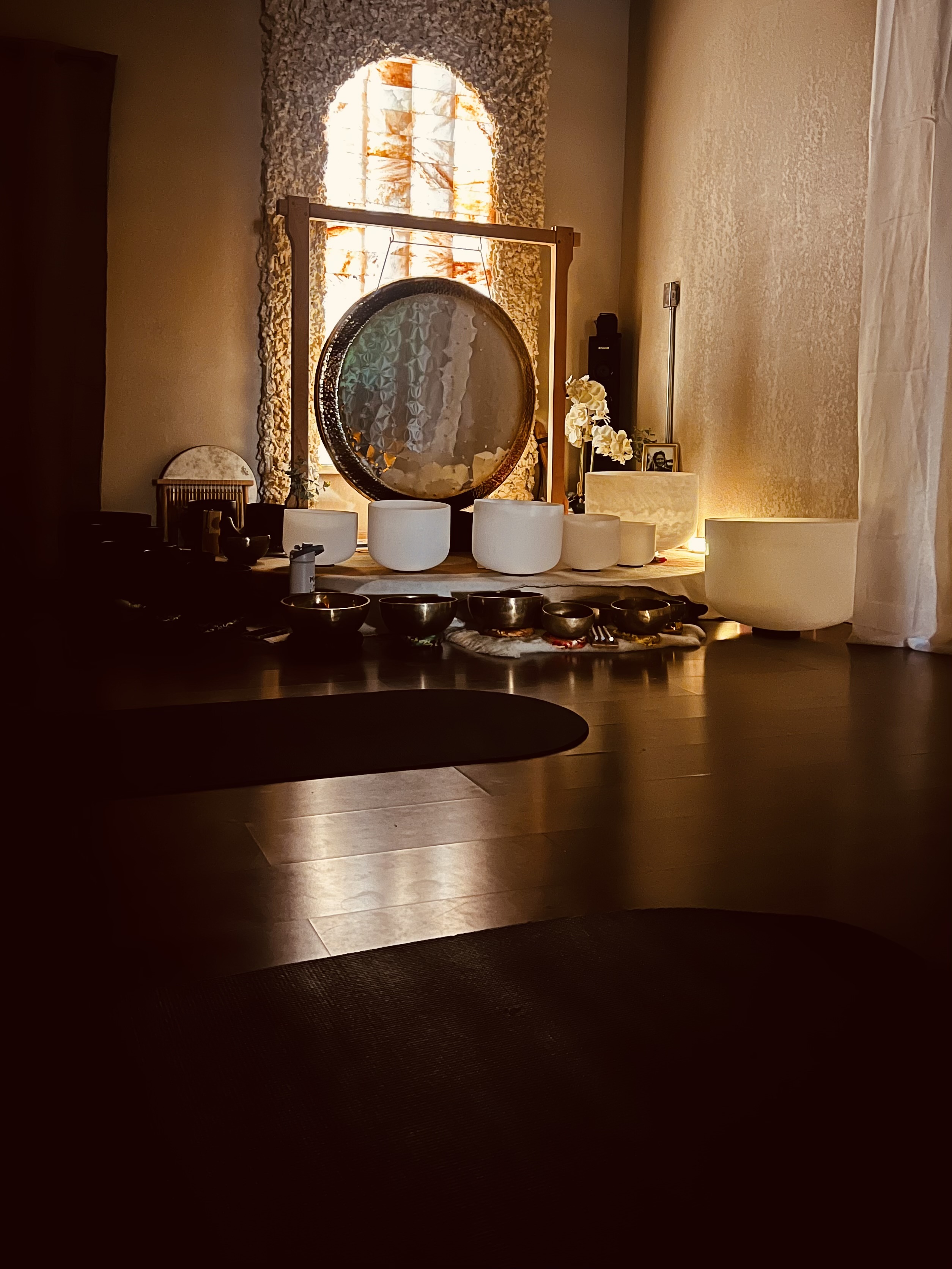 Intimate gathering space inside the House with tea service