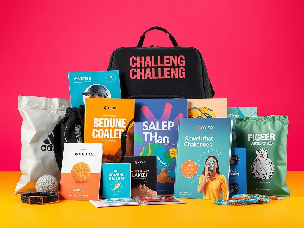 A high resolution displaying a vibrant challenge pack, featuring training