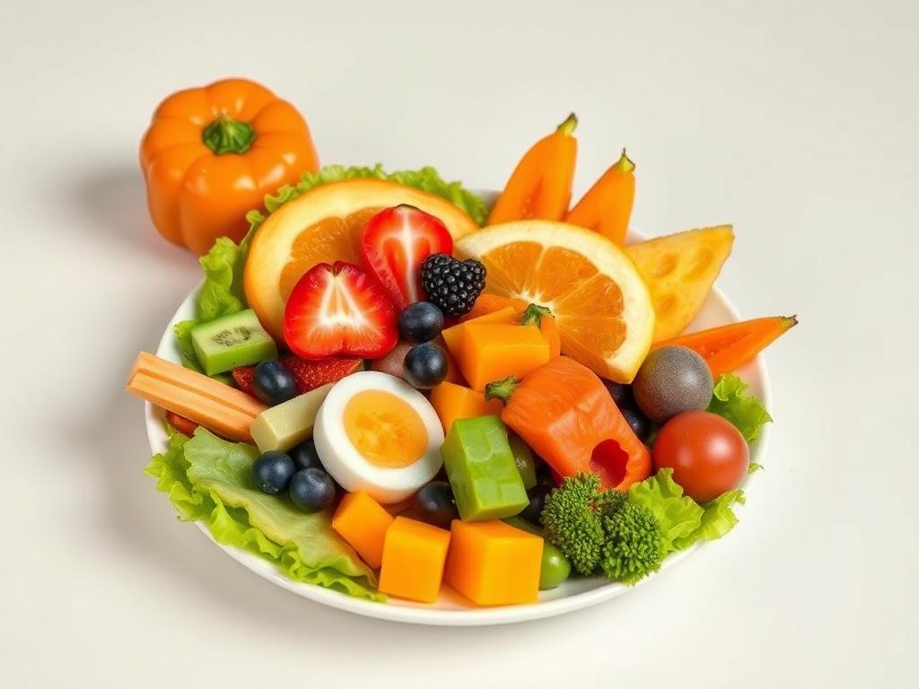 A realistic, high resolution image featuring a beautifully arranged plate
