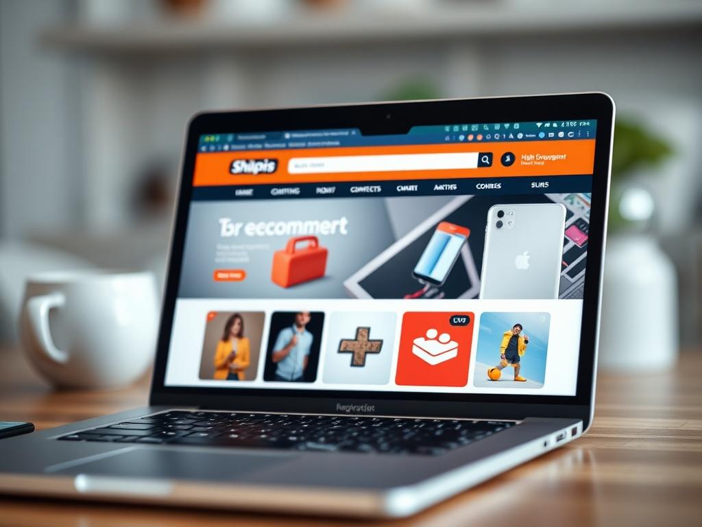 A close up shot of a vibrant e commerce website