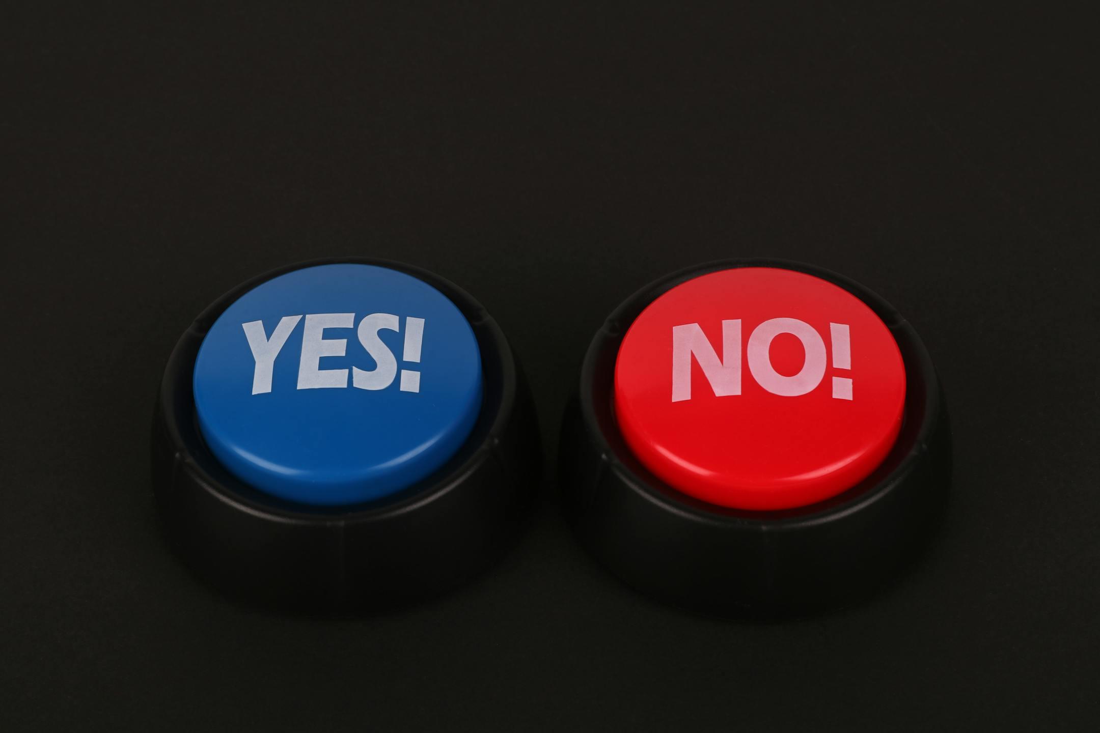 Big Bright Buttons on Black Surface