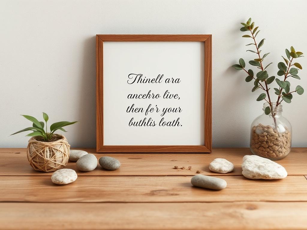 A minimalist design showcasing a beautifully framed quote on a