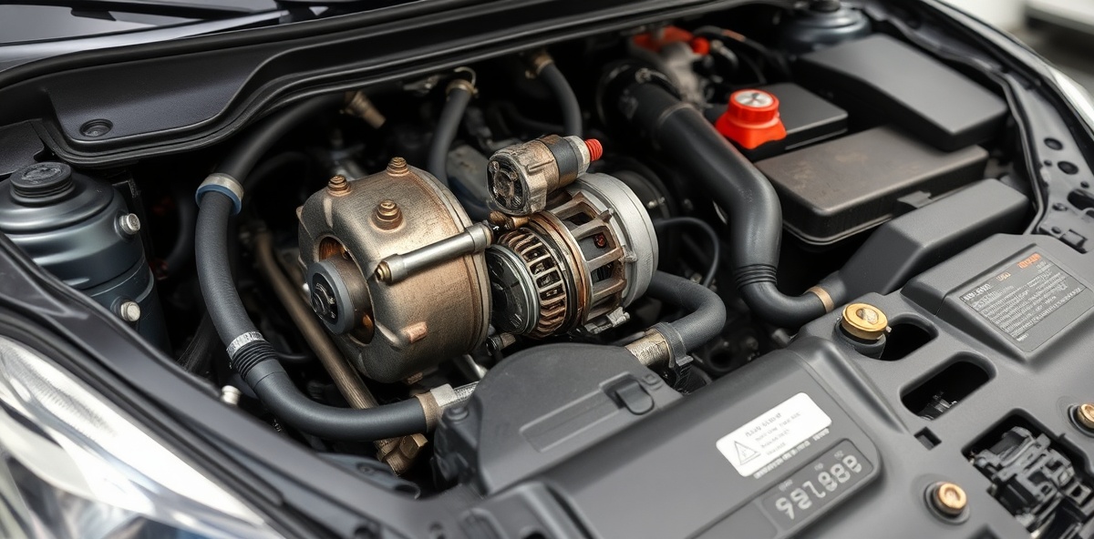 Car engine with failed starter motor