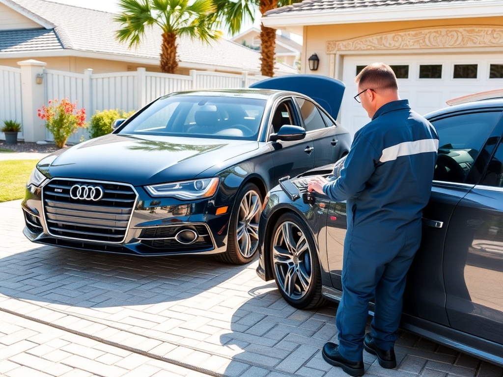 Mobile mechanic servicing an Audi in Jacksonville