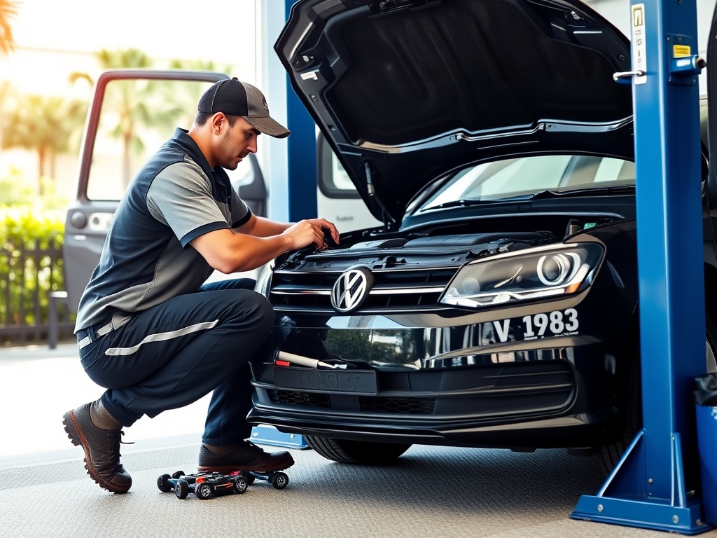 Mobile mechanic servicing a Volkswagen in Jacksonville