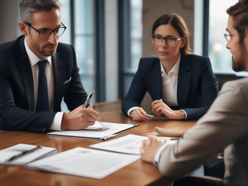 high resolution close up of a financial advisor discussing plans