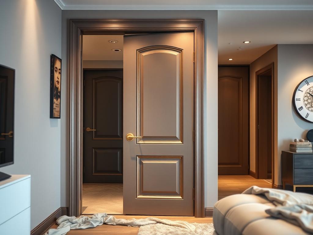 A close up shot of a beautifully designed interior door