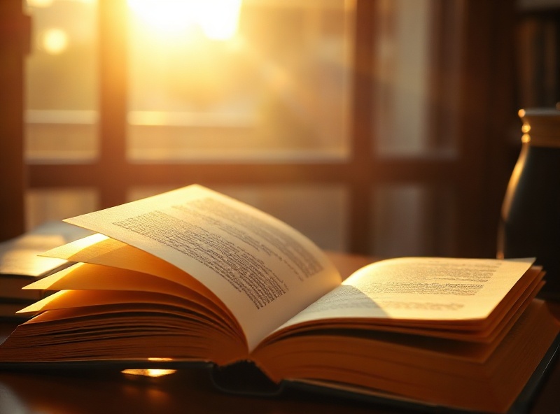 Open book with golden pages