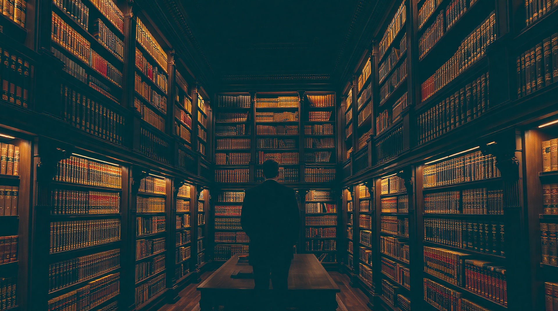 Grand library with books
