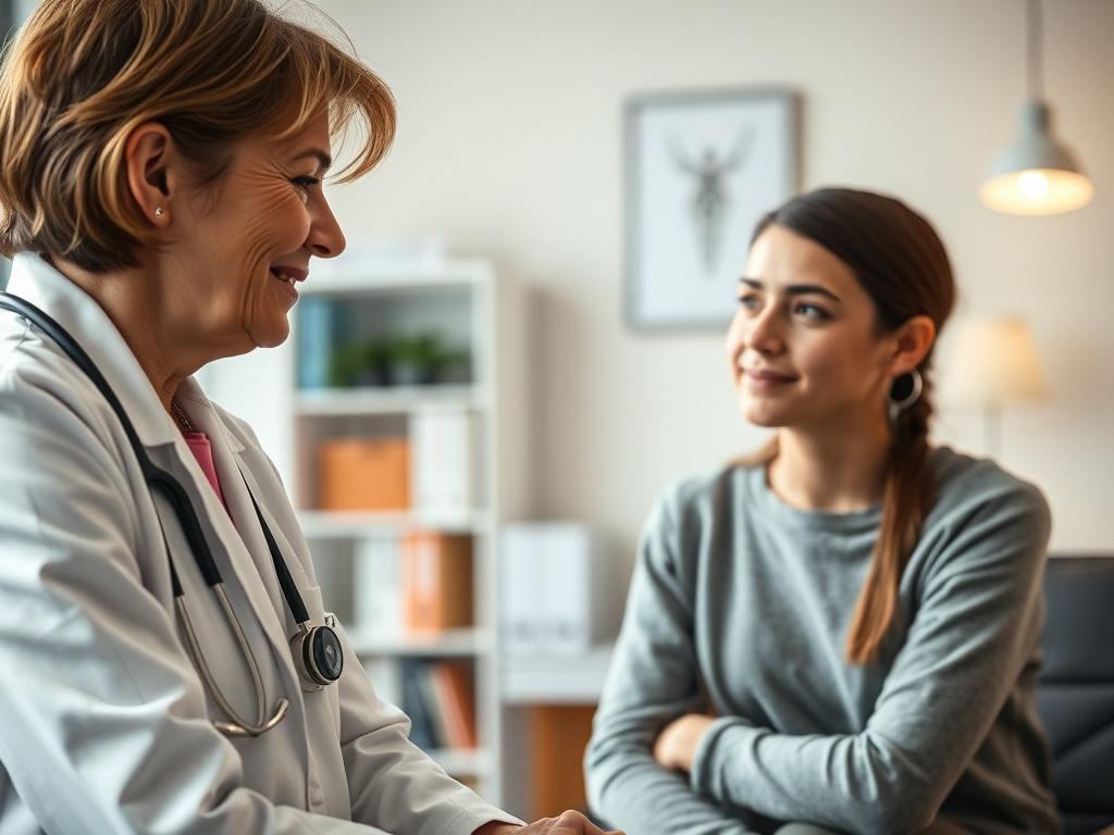 A realistic high resolution of a medical consultation between an