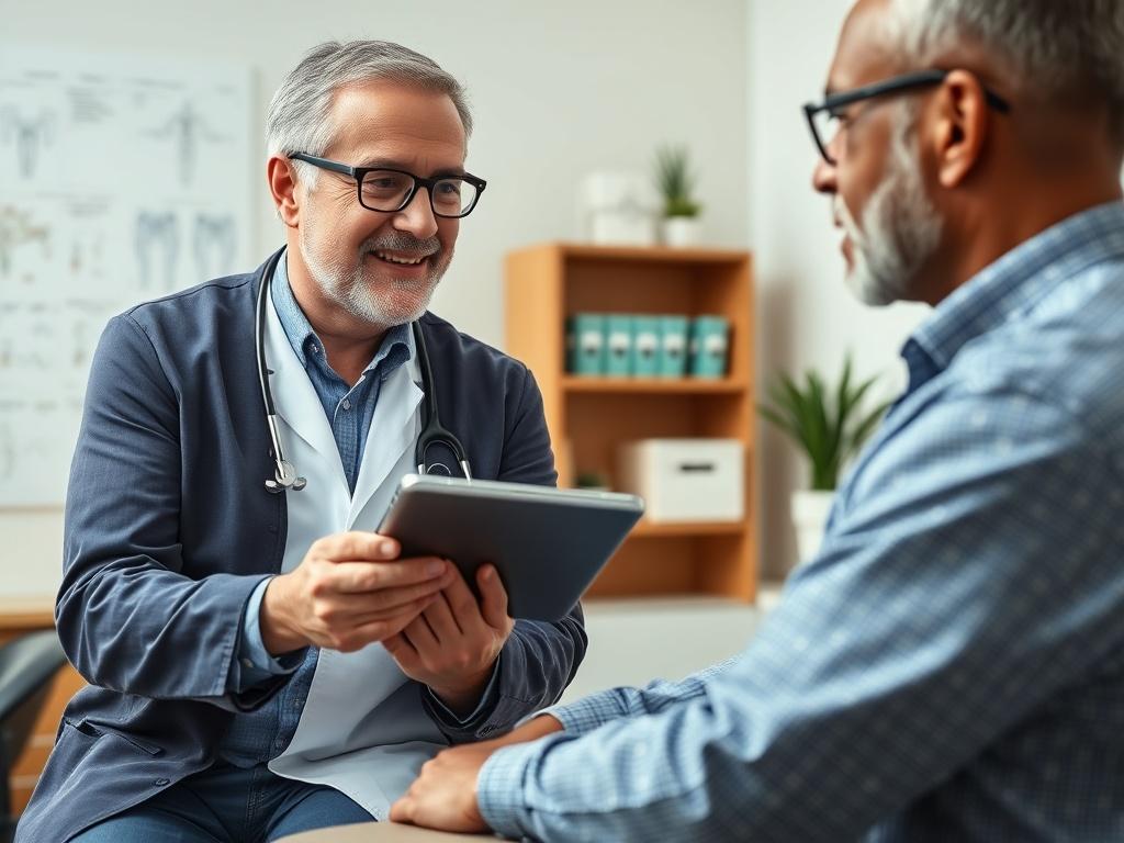 A high resolution of an oncologist explaining treatment options to