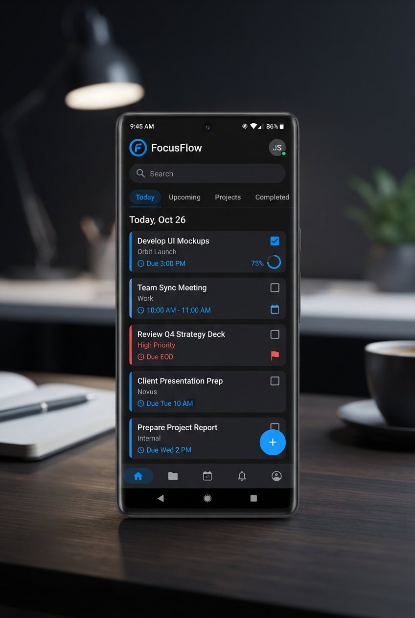 TaskFlow Pro app screenshot