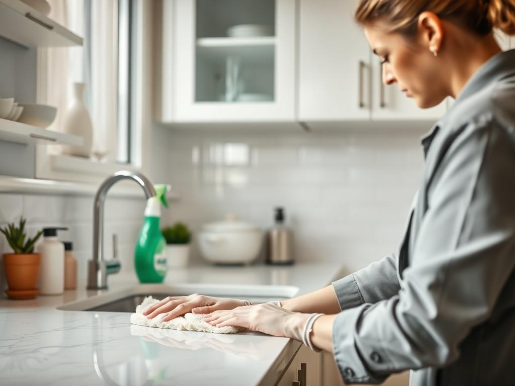 A close up shot of a professional cleaner using eco