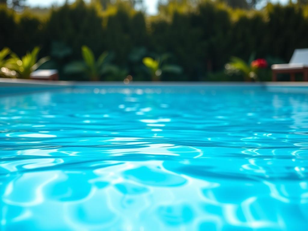 A close up shot of a sparkling clean swimming pool