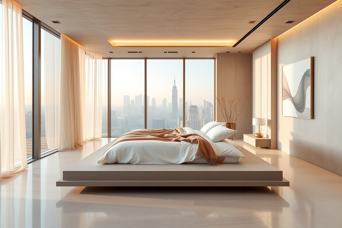 Ultra-modern luxury bedroom with minimalist design
