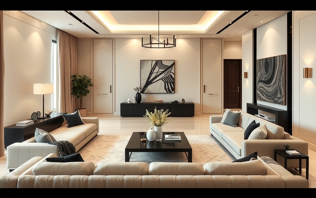 Modern luxury living room from The Modern Home Blueprint