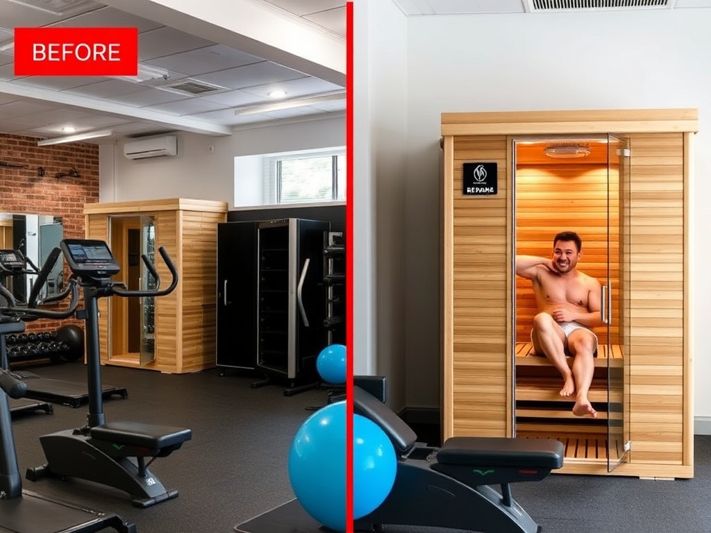 Gym transformation with sauna installation