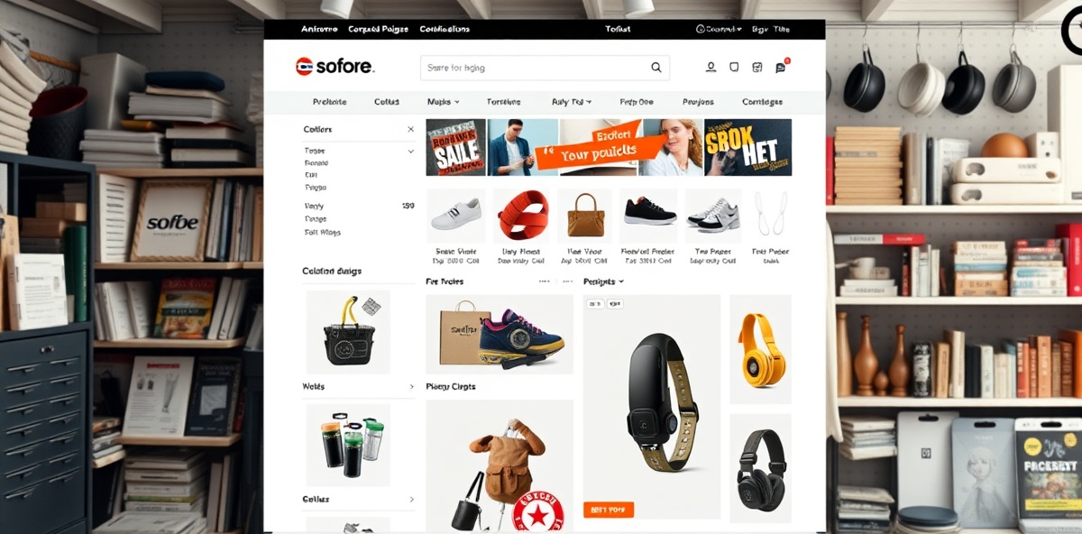 Before redesign - outdated e-commerce store with slow performance and cluttered design