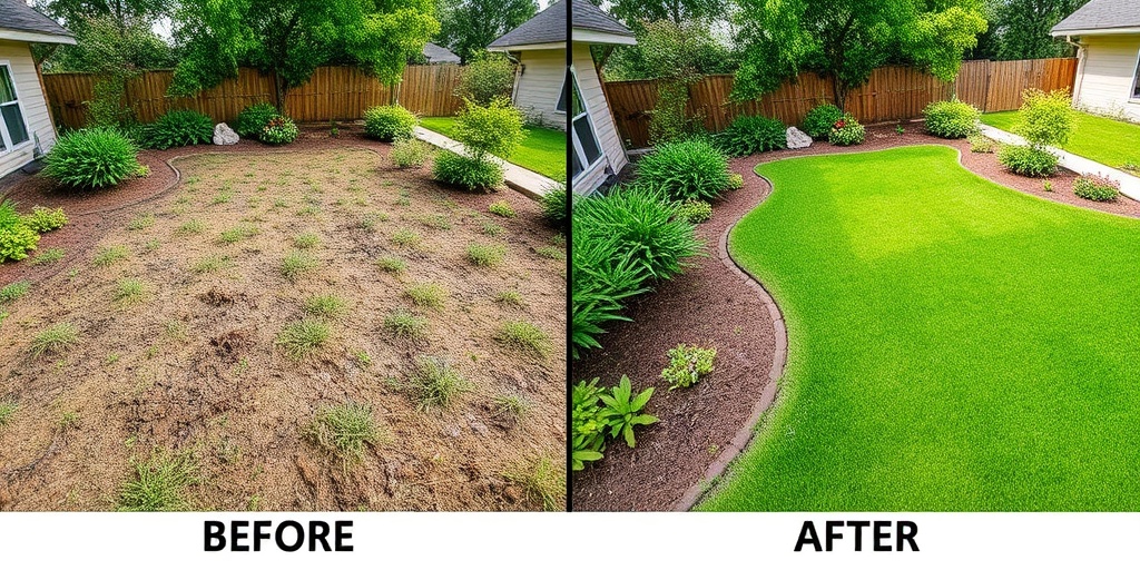 Sod Installation Before and After