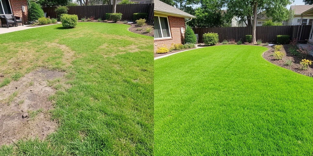 Lawn Renovation Before and After