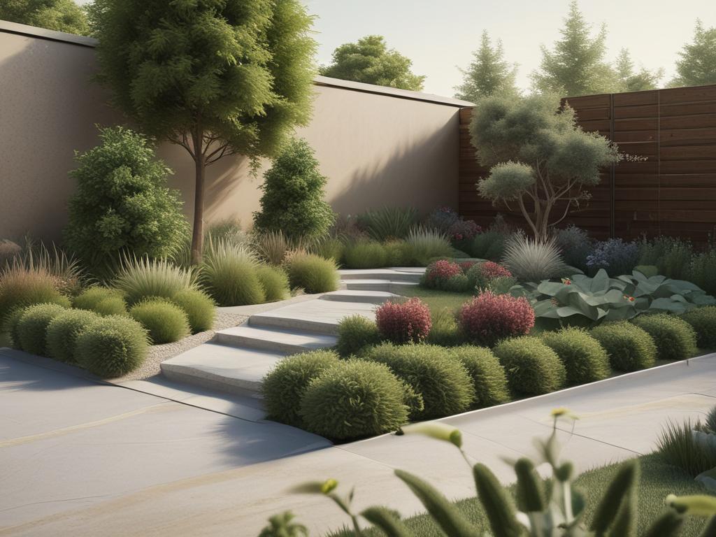 3D garden design, landscape visualization, outdoor planning, modern design