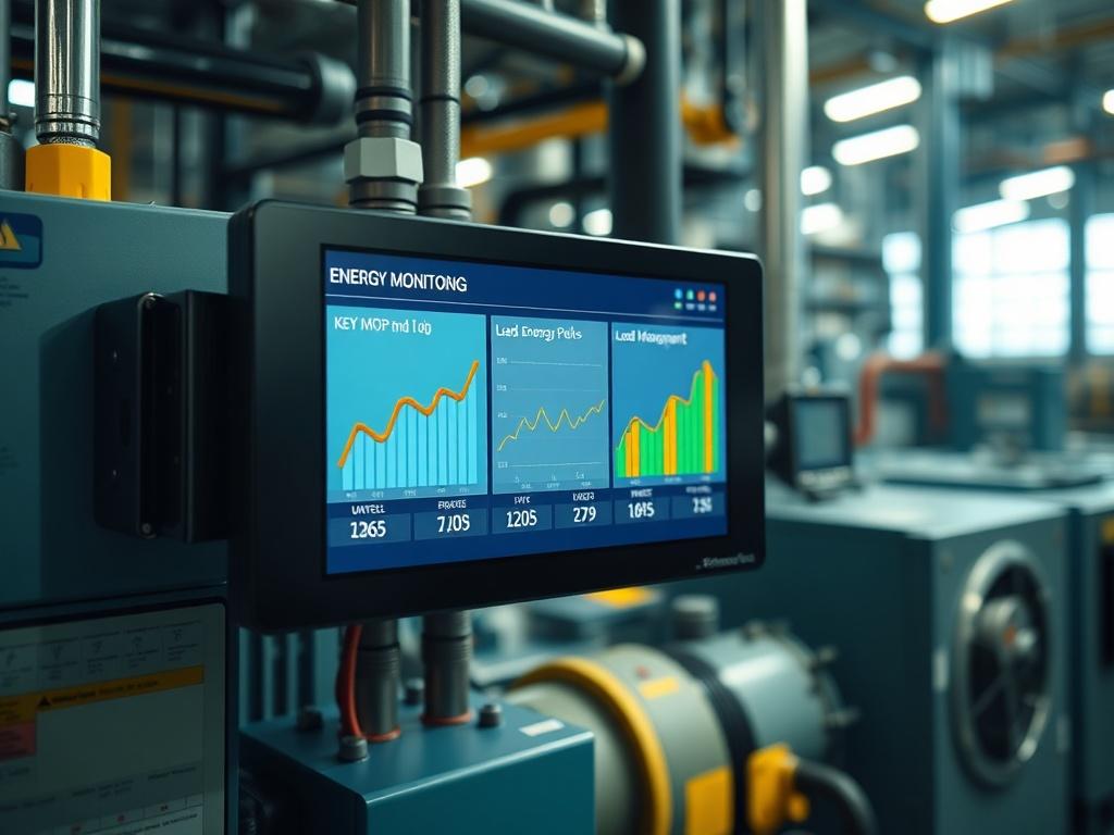 A close up of a digital display showing energy monitoring