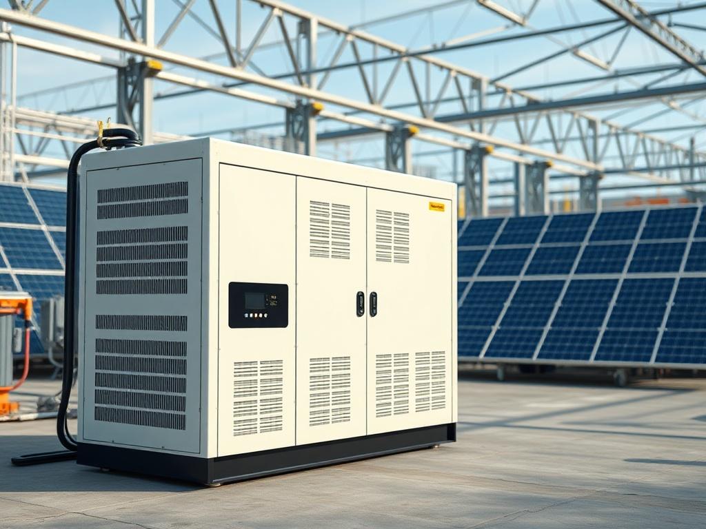 A high resolution image of a modern energy storage system,