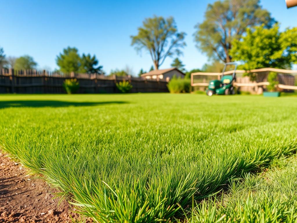 A well manicured lawn showcasing vibrant green grass, neatly edged