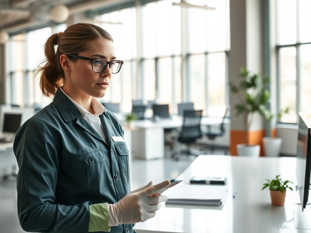 A close up shot of a professional facility manager inspecting