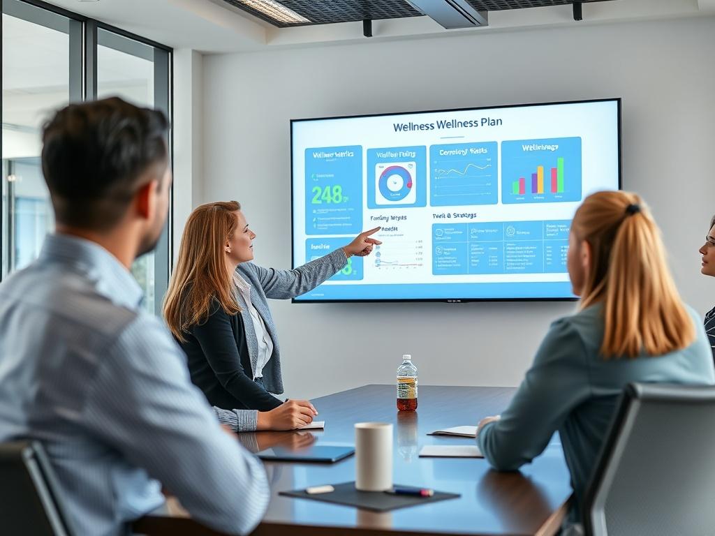 A focused shot of a wellness consultant presenting a wellness