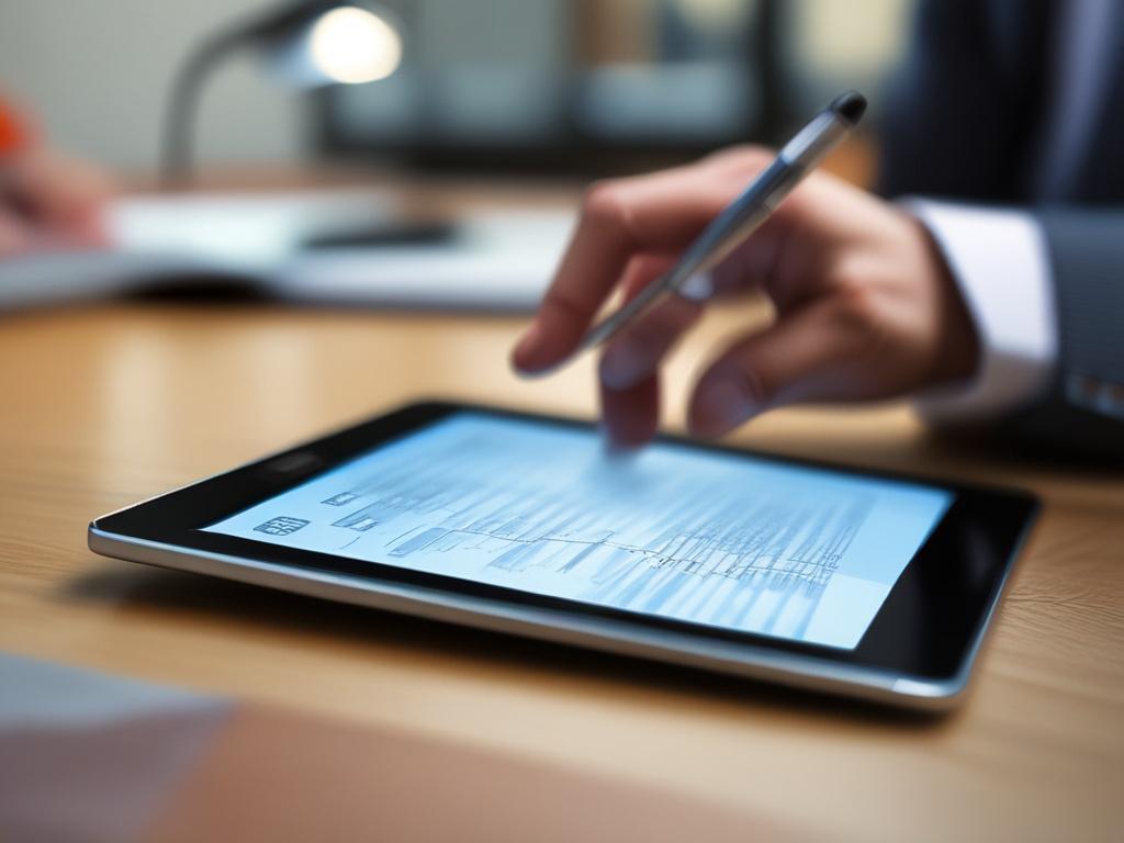 realistic high resolution of a business professional analyzing data on