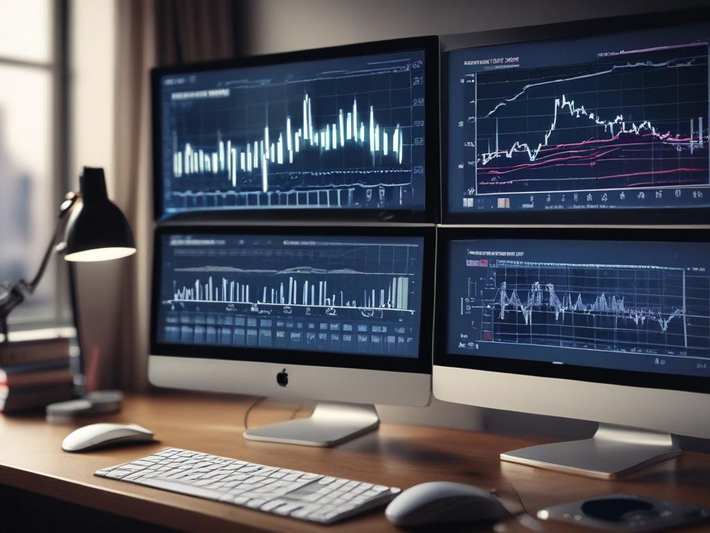 Close up of a computer screen displaying complex predictive analytics