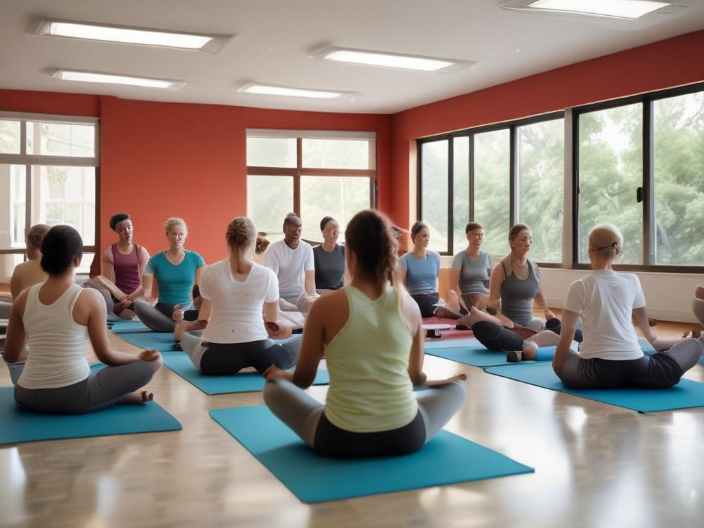 Close up of a wellness workshop in progress, featuring diverse