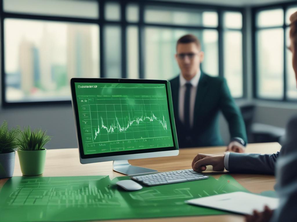 realistic high resolution of a business consultant presenting financial recovery