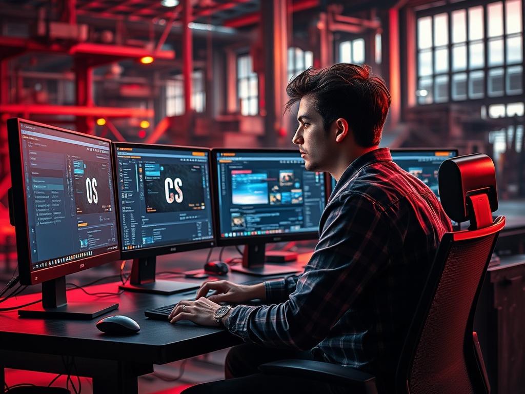 A striking high resolution of a UX UI designer immersed