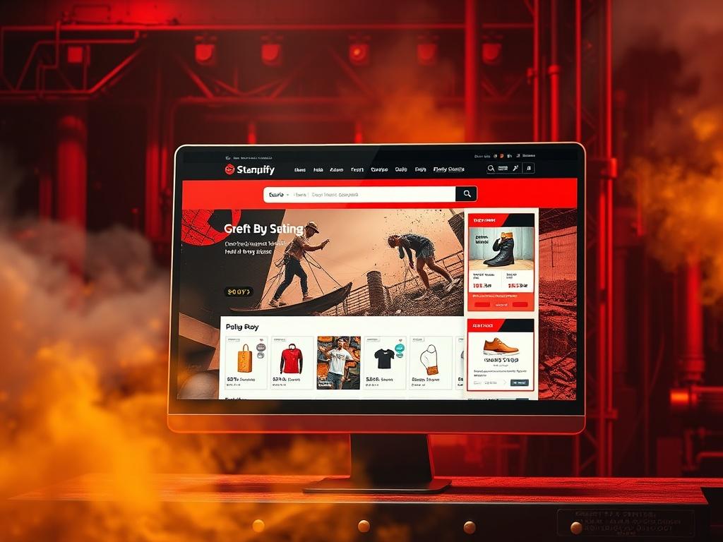 A high resolution image showcasing a vibrant e commerce website