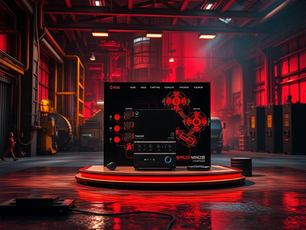 A high resolution image showcasing a 3D rendered product display