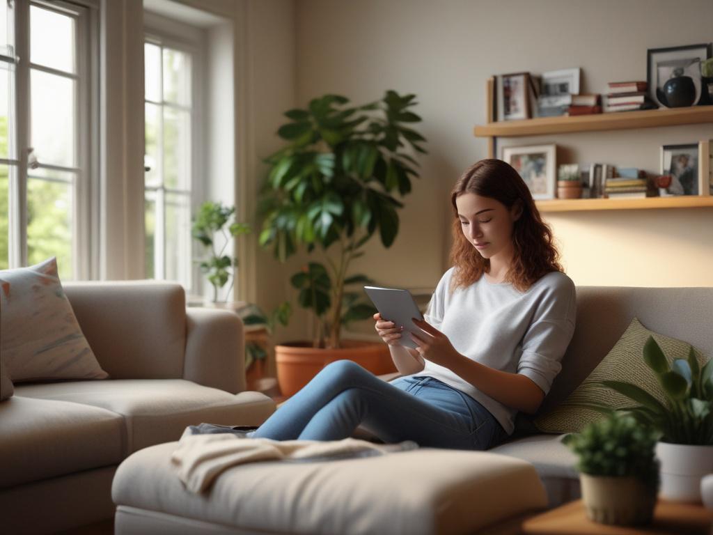 A high resolution image of a person browsing through a