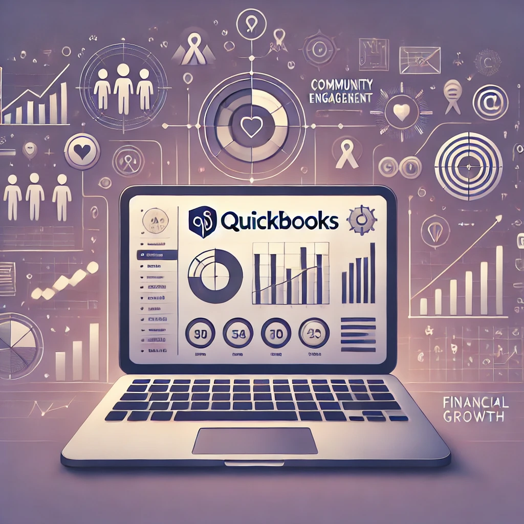 dall·e 2025-03-05 19.32.10 - a modern and professional digital illustration featuring a laptop screen displaying a quickbooks dashboard with graphs, financial charts, and budget r.webp