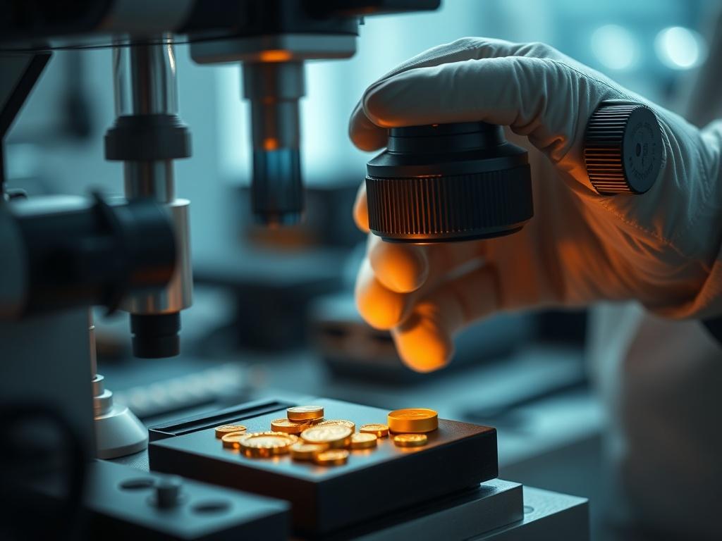 A close up shot of a gold testing process, showcasing