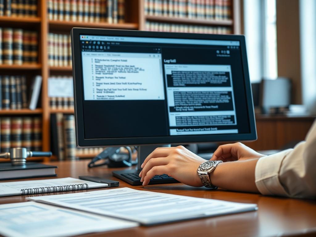 A close up shot of a legal professional reviewing email