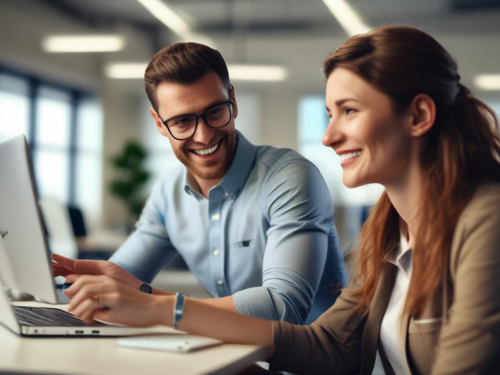A close up shot of a marketing consultant engaging with