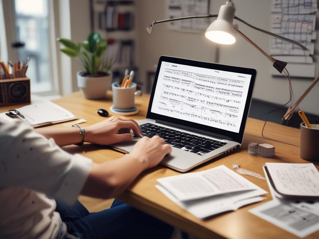 A close up shot of a content creator typing on
