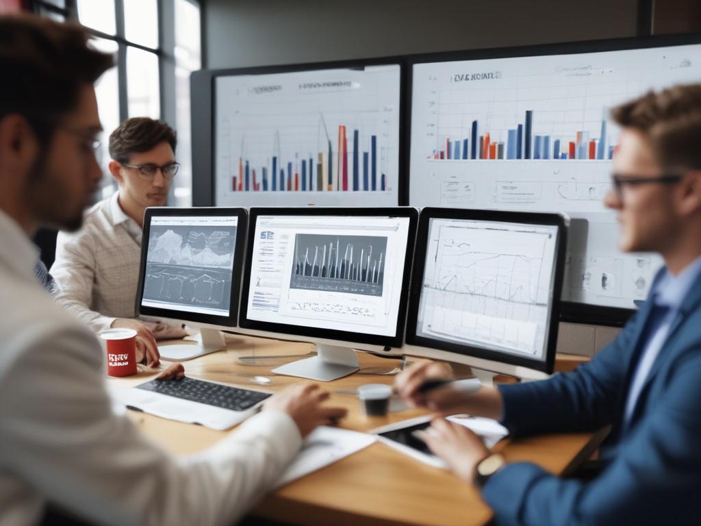 A close up shot of a digital strategy meeting, showcasing