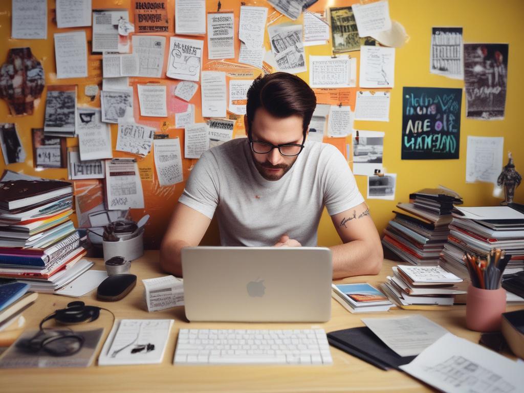 A close up of a content creator typing on a