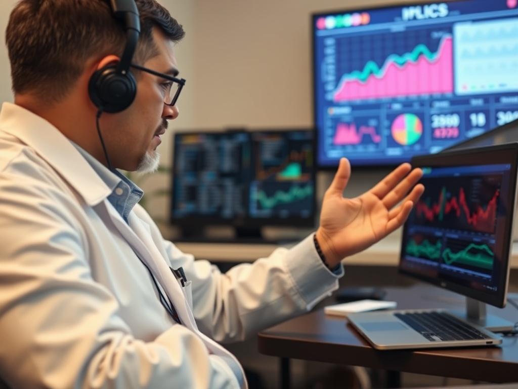 A realistic high resolution of a cybersecurity expert explaining security