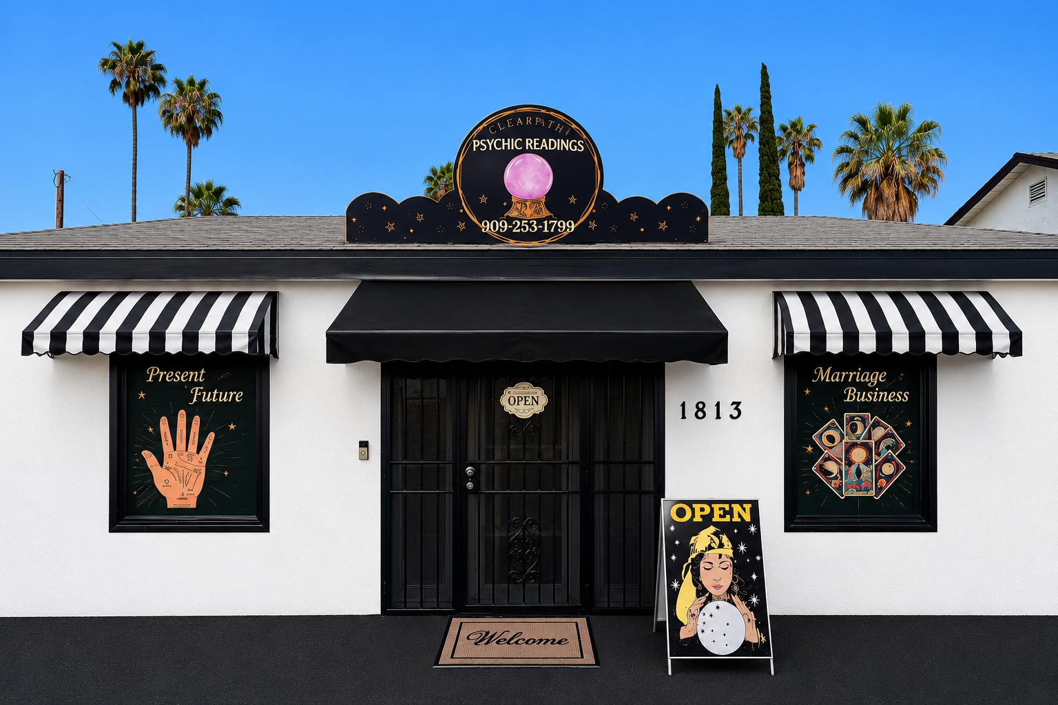 Clear Path Psychic storefront and entrance