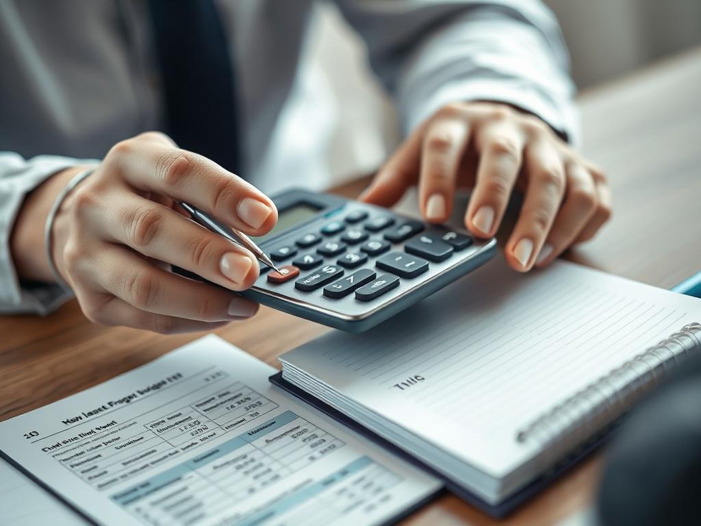 A close up shot of a person calculating their budget