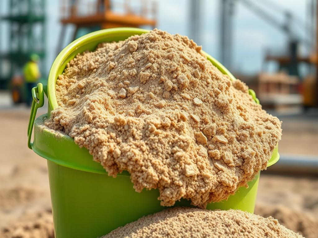 A close up shot of coarse sand in a construction